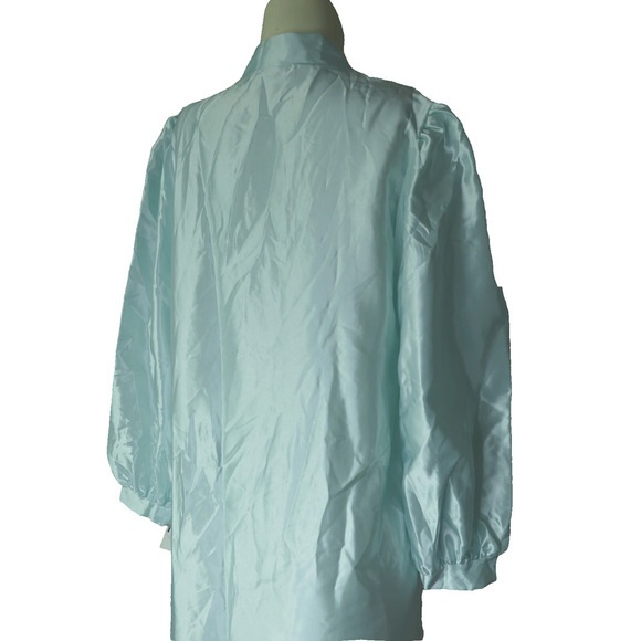 Vintage Satin Quilted Nightgown SMALL Modest Hight Neck Button Grannycore READ - Picture 4 of 11